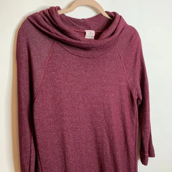 Michael Stars Burgundy Cowl Neck Sweater Dress - Picture 5 of 7